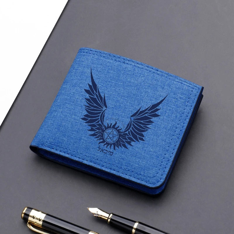 Supernatural Canvas Men Wallet Black/blue/gray Card Holder Male Money Bag bank Holder Short Purse Credit Card Case Bag