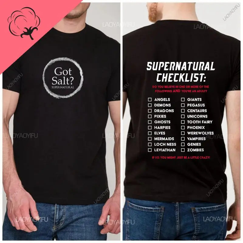 "Supernatural" Series T-shirt "My Wayward Son" Series T-shirt XS-4XL Size Shirt Summer Oversized Short-sleeved Top