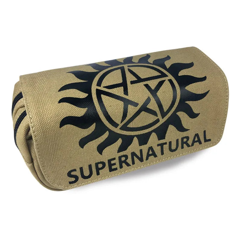 Supernatural SPN Wallet Bag Zipper Pencil Case Cosmetic Pouch Students Wallet Purse Bag Boys Girls Gifts