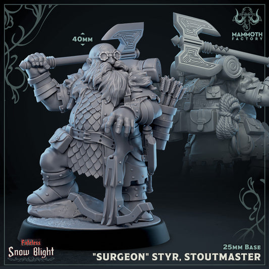 "Surgeon" Styr, Stoutmaster (Male Dwarf Fighter)