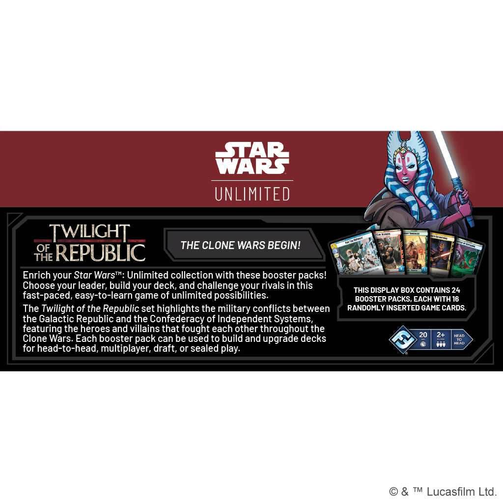 Star Wars: Unlimited - Twilight of the Republic Booster Display - 