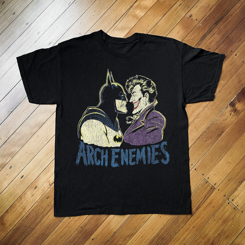89 Batman And Joker Archenemies Black T-Shirt