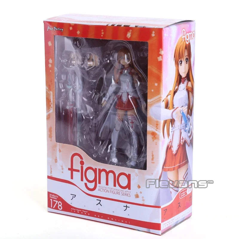 Sword Art Online SAO Kirito Kazuto Figma 174 Asuna Figma 178 Action Figure Collectable Joints Moveable Model Toy