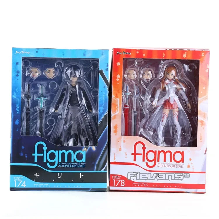 Sword Art Online SAO Kirito Kazuto Figma 174 Asuna Figma 178 Action Figure Collectable Joints Moveable Model Toy