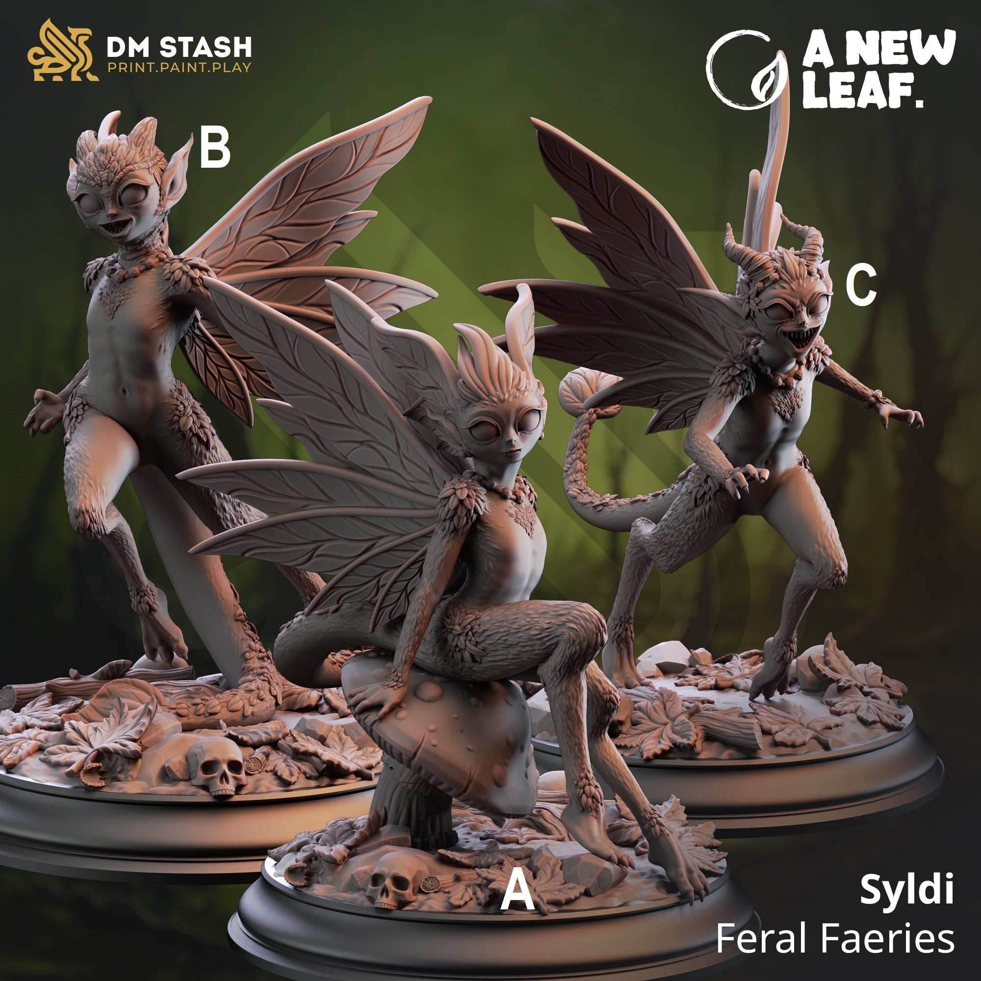 Syldi, Feral Faeries - 32mm Scale / A - Seated