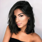 Synthetic Wigs Short Wavy Womens Wig Natural Part Side Hair Black Brown Wigs For Women Heat Resistant Daily Wigs For Black Women Cosplay Wigs For Women Gifts for Girlfriends