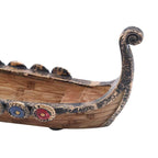 Retro Carving Viking Dragon Boat Incense Stick Holder - 