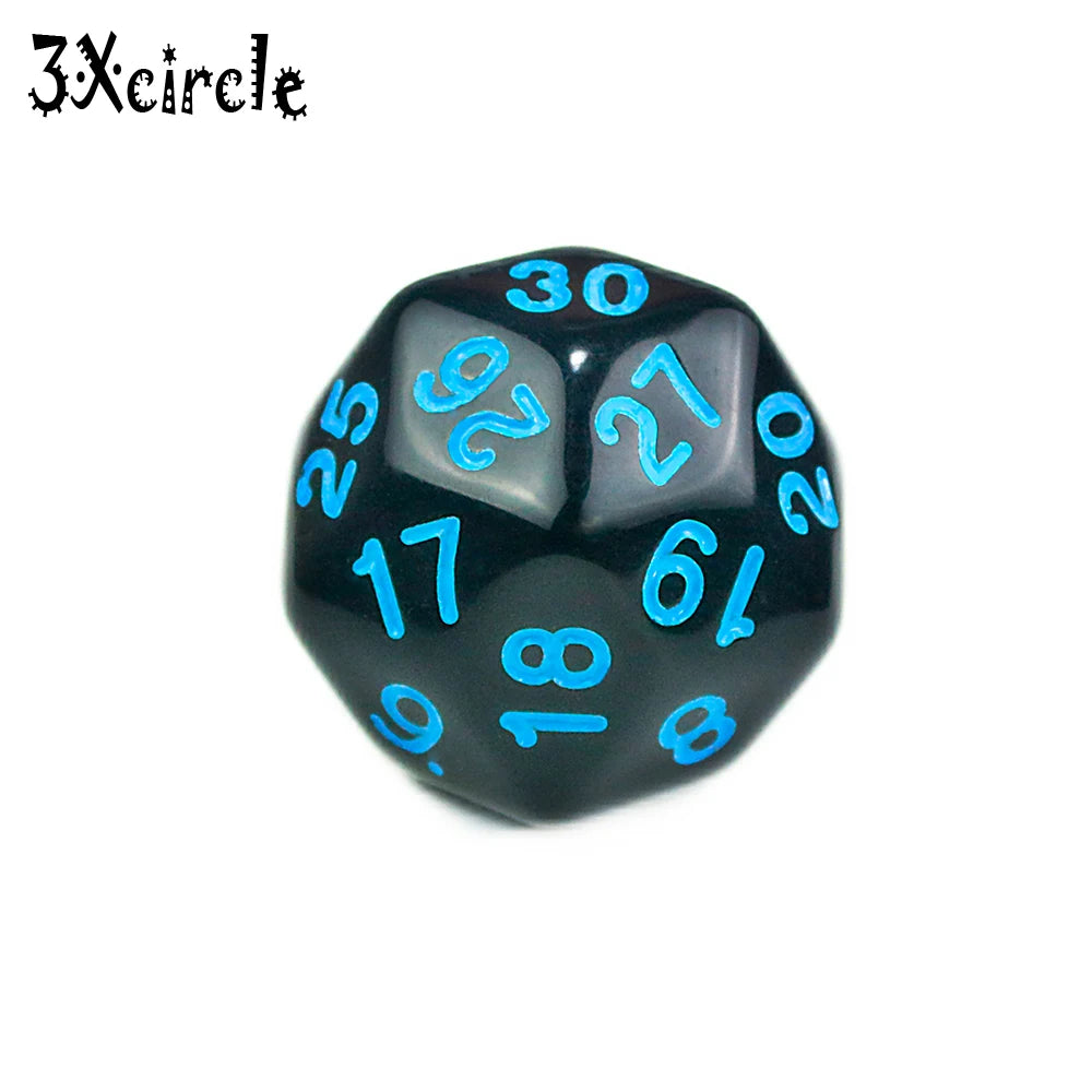 Table Polyhedral D30 Multi Sided Acrylic Dice Novelty Board Game for Club Pub Part Tabletop Games 1PC