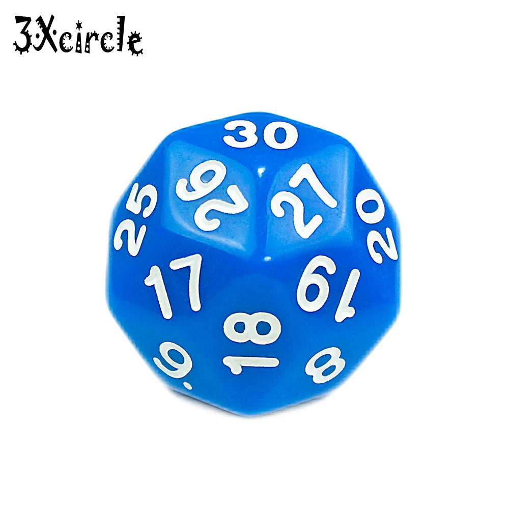 Table Polyhedral D30 Multi Sided Acrylic Dice Novelty Board Game for Club Pub Part Tabletop Games 1PC