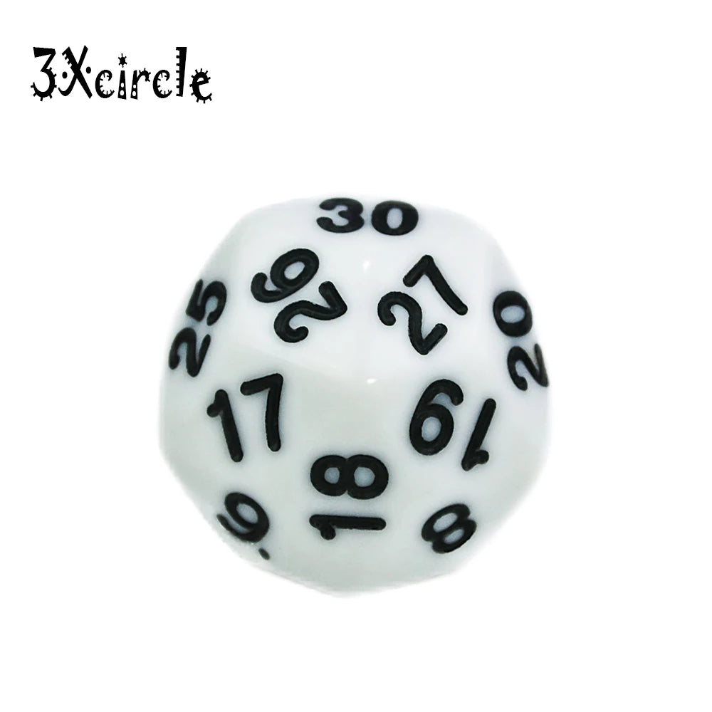 Table Polyhedral D30 Multi Sided Acrylic Dice Novelty Board Game for Club Pub Part Tabletop Games 1PC