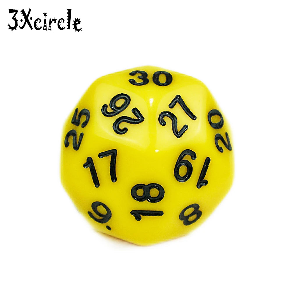 Table Polyhedral D30 Multi Sided Acrylic Dice Novelty Board Game for Club Pub Part Tabletop Games 1PC