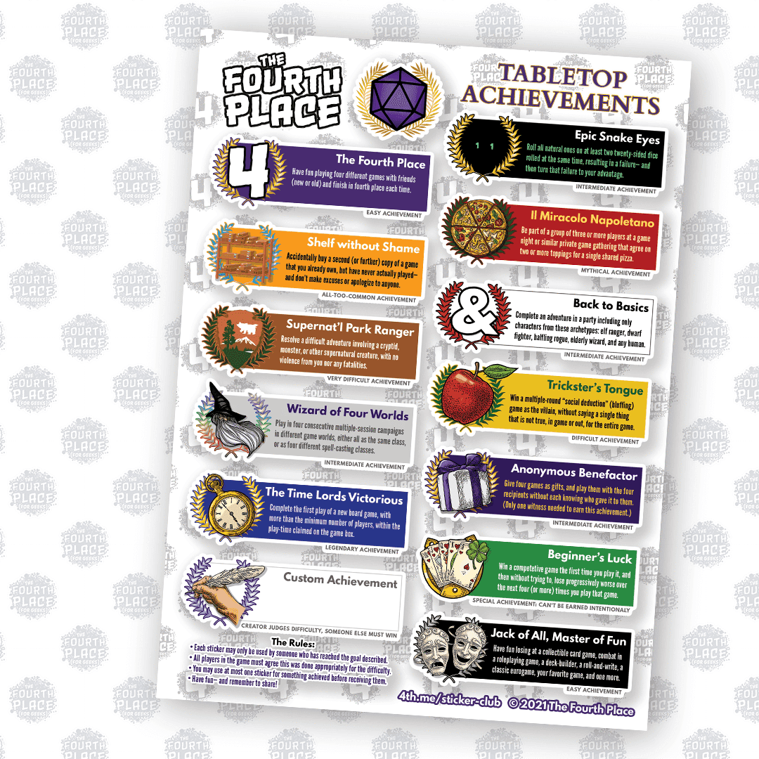 Tabletop Achievements Stickers - 