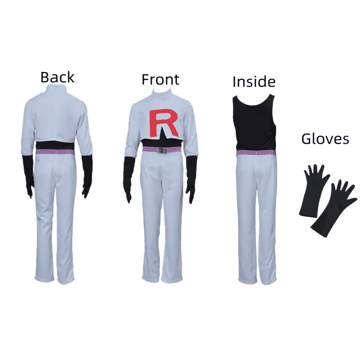 Team Rocket Jessie & James Cosplay Set – Anime Full Outfit for Men & Women - Jessie Clothing / L