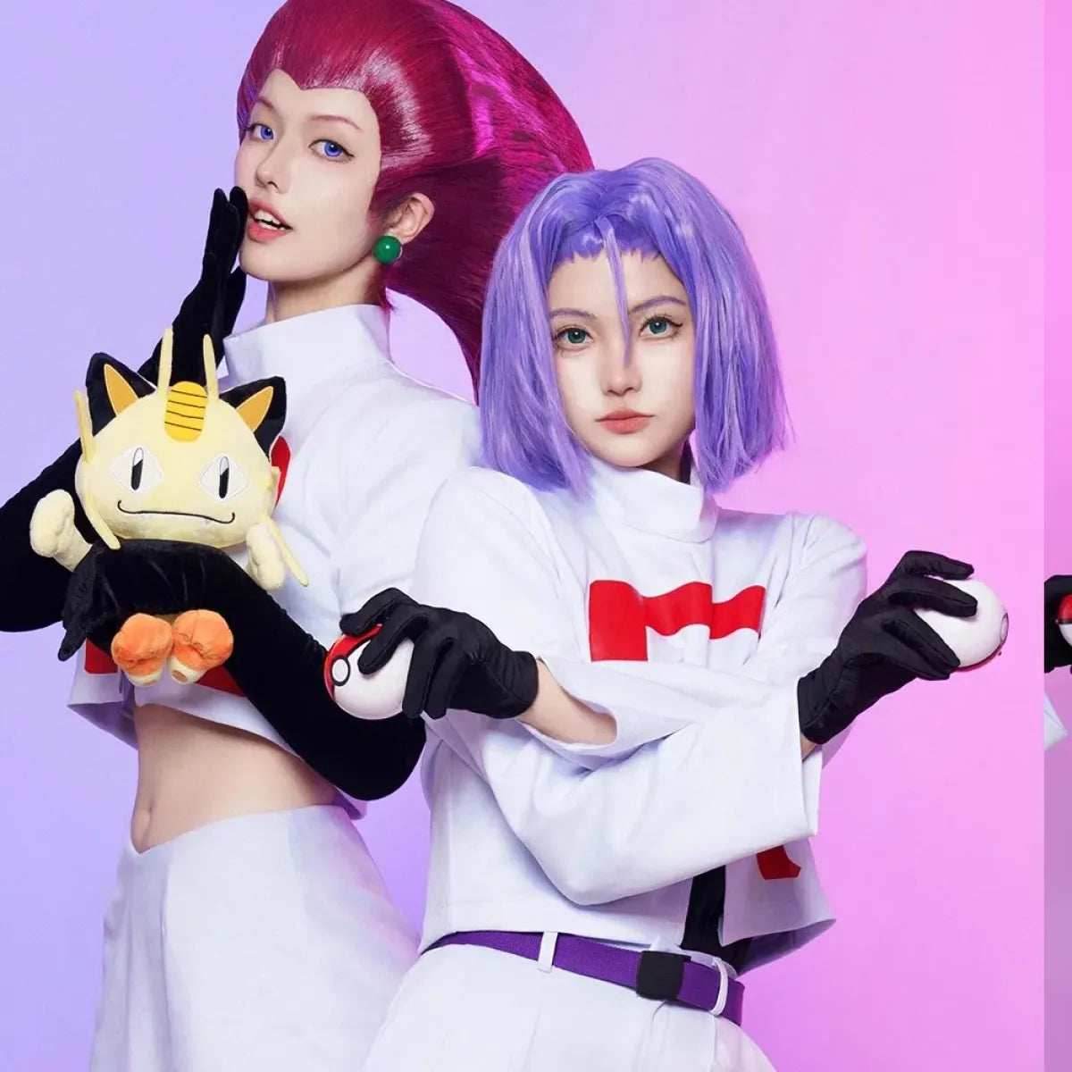Team Rocket Jessie & James Cosplay Set – Anime Full Outfit for Men & Women - Jessie Clothing / L