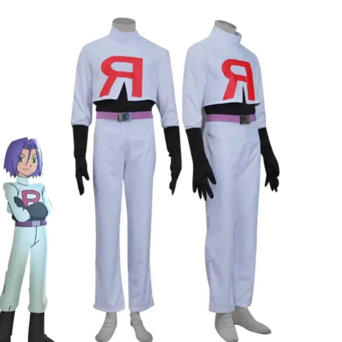 Team Rocket Jessie & James Cosplay Set – Anime Full Outfit for Men & Women - Jessie Clothing / L