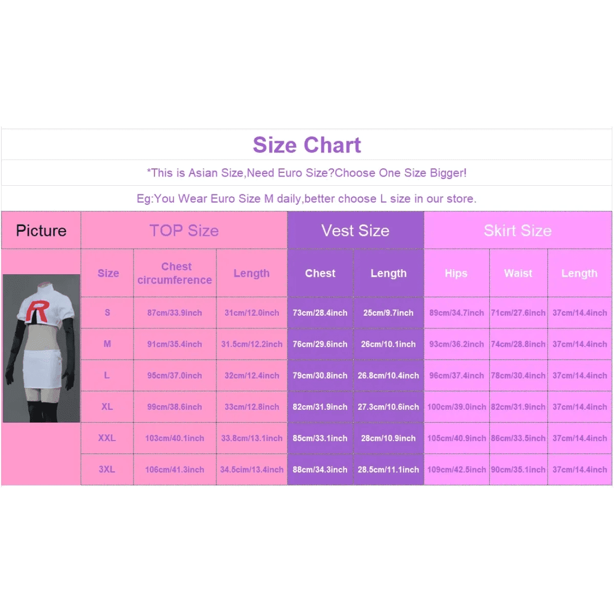 Team Rocket Jessie & James Cosplay Set – Anime Full Outfit for Men & Women - Jessie Clothing / L