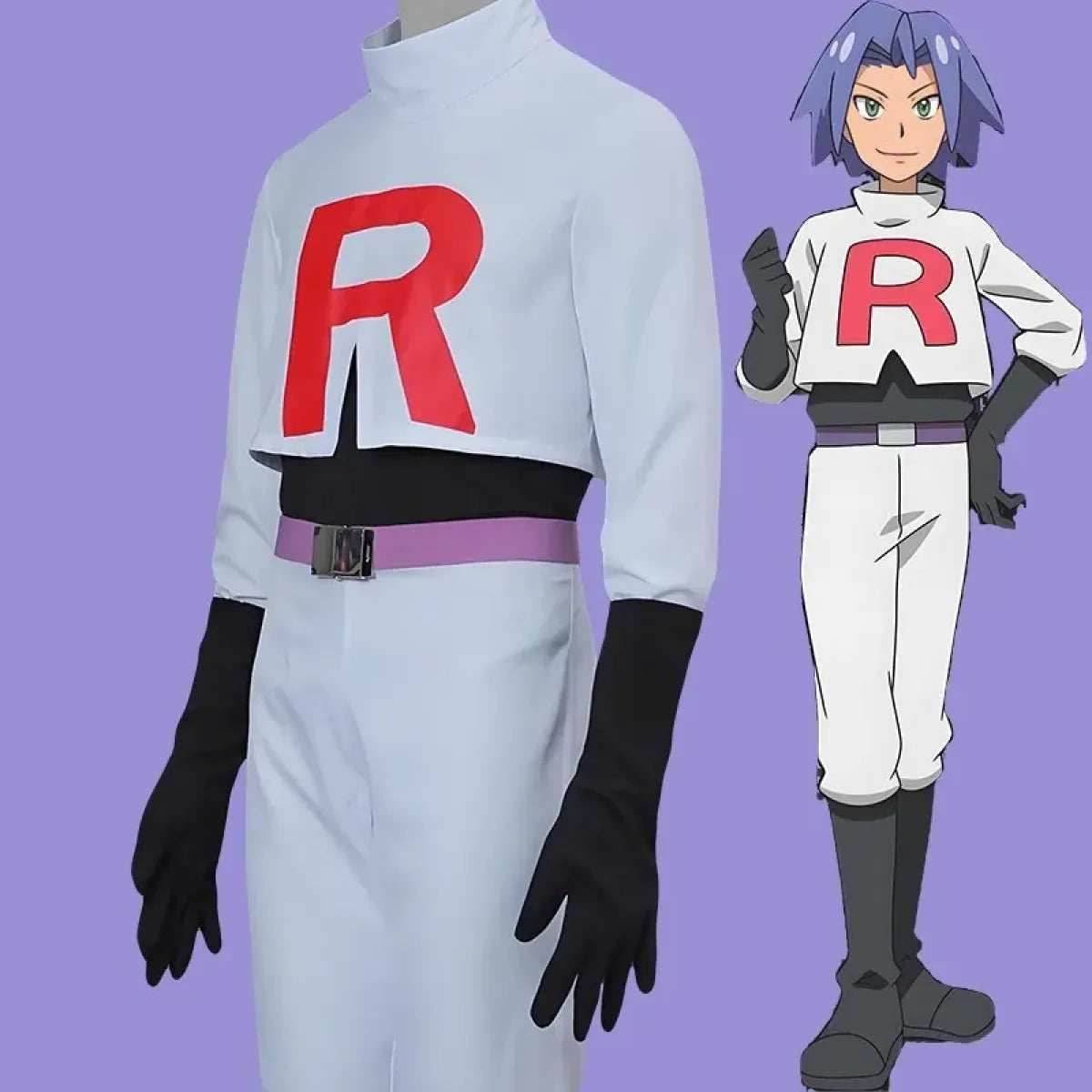 Team Rocket Jessie & James Cosplay Set – Anime Full Outfit for Men & Women - Jessie Clothing / L