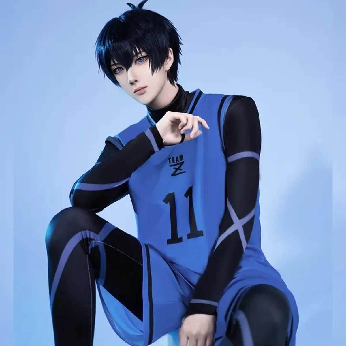Lock Isagi Yoichi Cosplay Set – Anime Sports Jersey & Jumpsuit - Wig Only(one size) / L