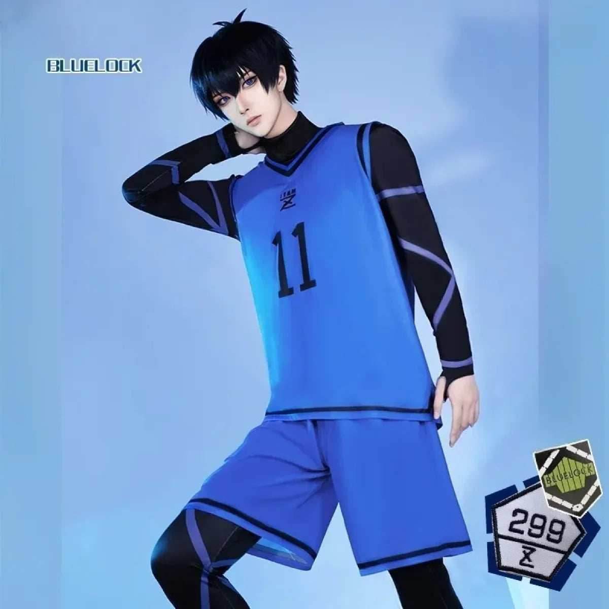Lock Isagi Yoichi Cosplay Set – Anime Sports Jersey & Jumpsuit - Wig Only(one size) / L