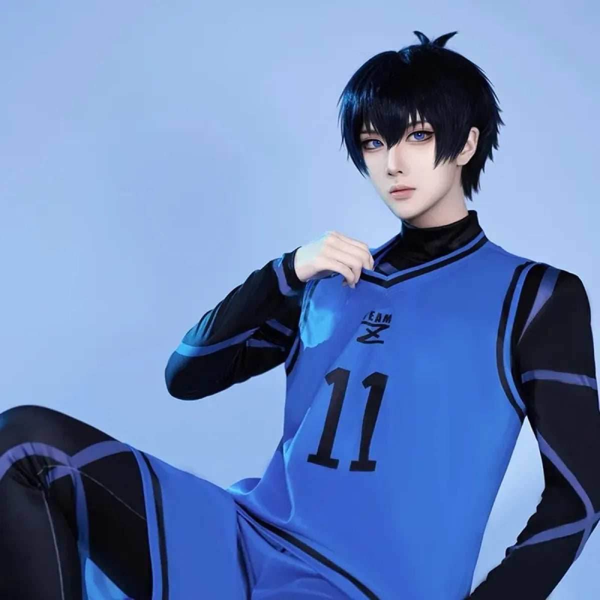 Lock Isagi Yoichi Cosplay Set – Anime Sports Jersey & Jumpsuit - Wig Only(one size) / L