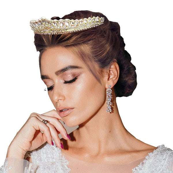 Teardrop Cluster Detailed Princess Tiara