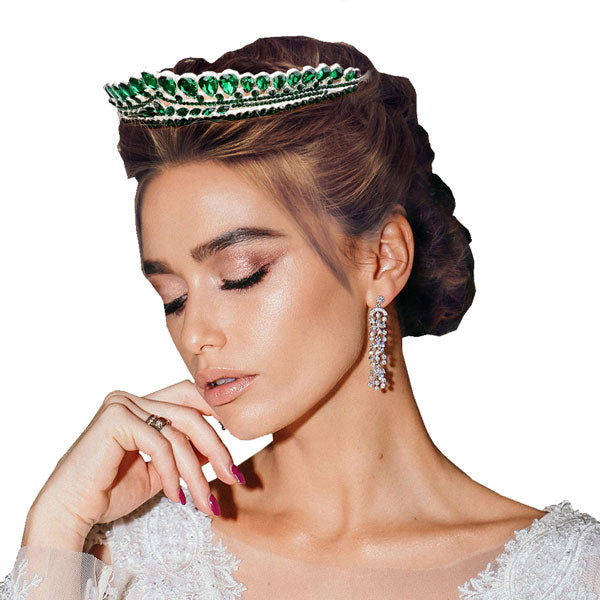 Teardrop Cluster Detailed Princess Tiara