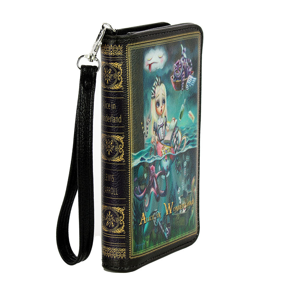 Teary Alice In Wonderland Book Wallet Wristlet