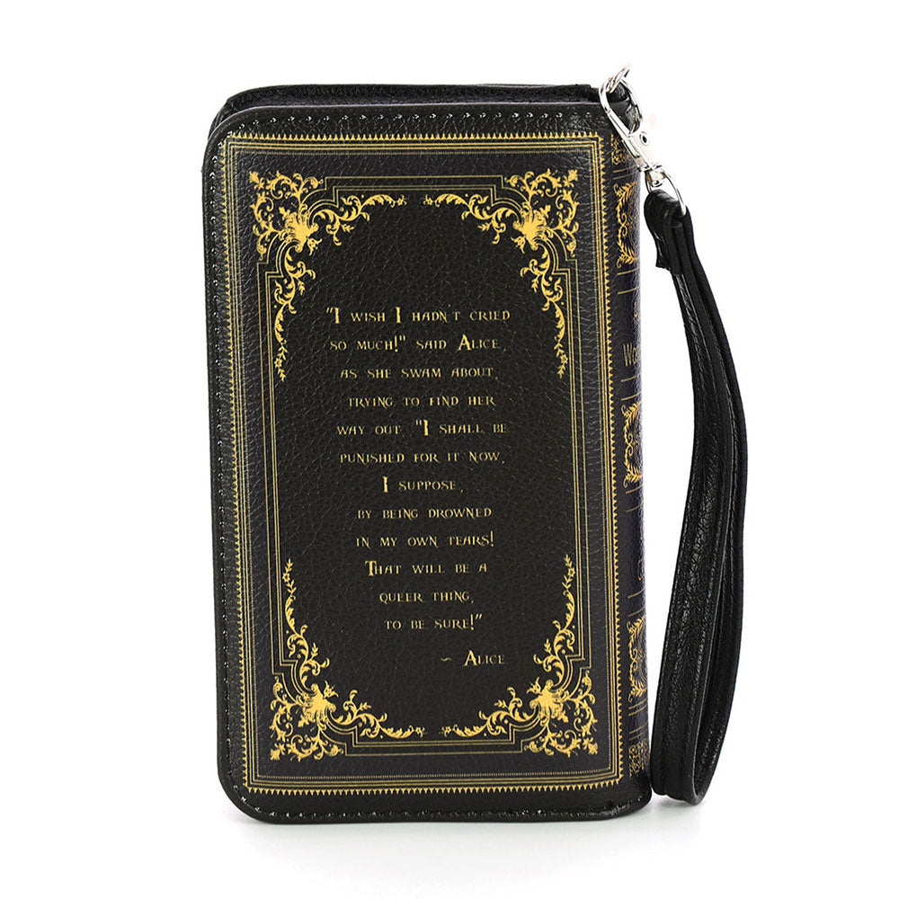 Teary Alice In Wonderland Book Wallet Wristlet