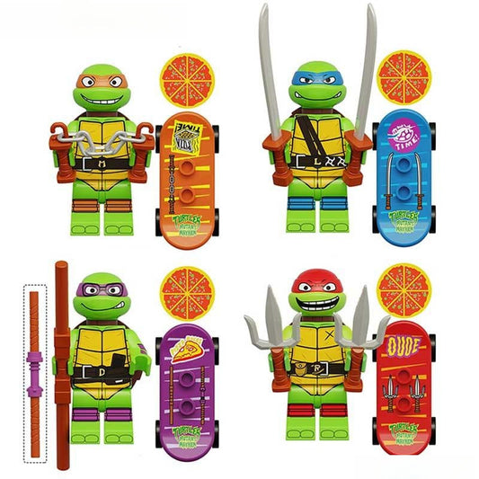 Teenage Mutant Ninja Turtles Mutant Mayhem set of 4 Lego Minifigures Custom Toys 2