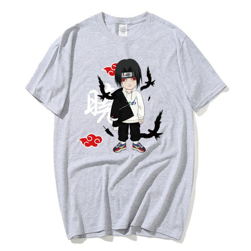 Teenage Student T-shirt Naruto Naruto Naruto Uchiha Itachi Fashion Men's and Women's T-shirt Top Short Sleeve