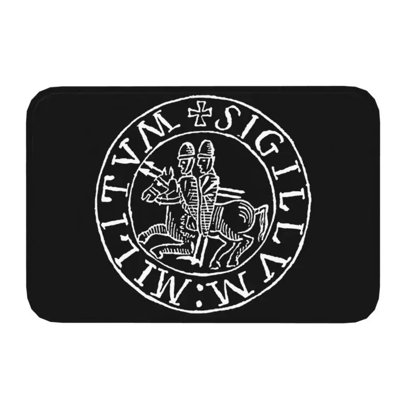 Templar Banner Heraldry Front Door Mat Anti-Slip Medieval Warrior Cross   Floor Bathroom Entrance Rug