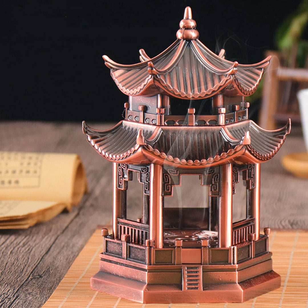 Incense Burner - Hexagonal Pavilion - Brass