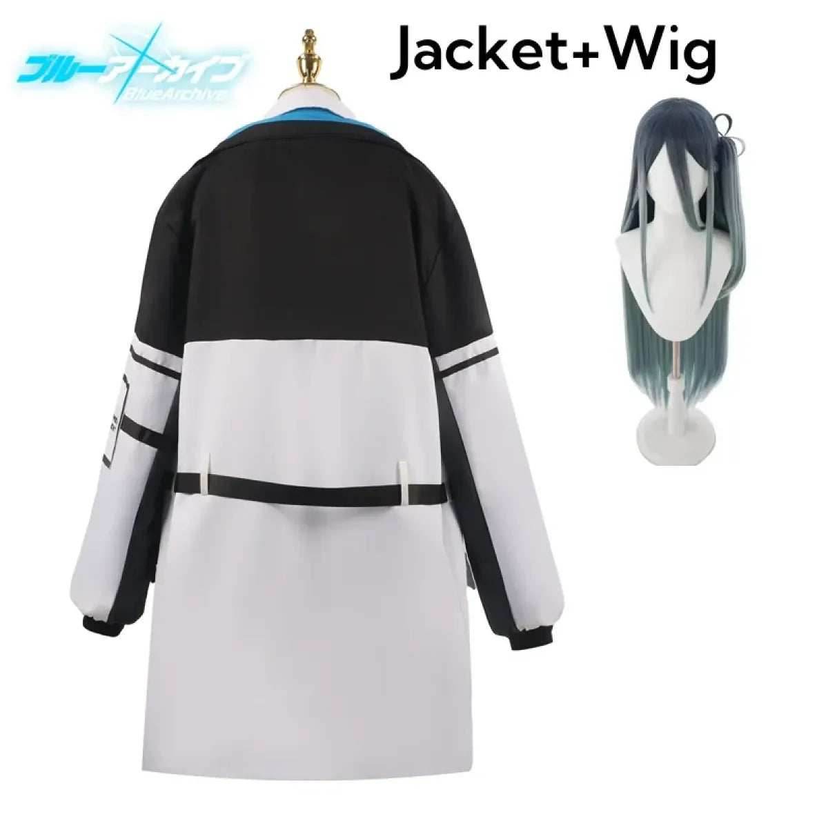 Blue Archive Tendou Arisu Cosplay Costume – Uniform, Wig & Coat Set - S / Jacket and wig