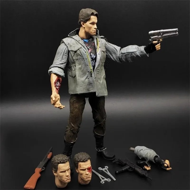 Terminator Figure NECA The Terminator Schwarzenegger Judgment Day T-800 Arnold Action Figure Model Doll Christmas Gift 18CM