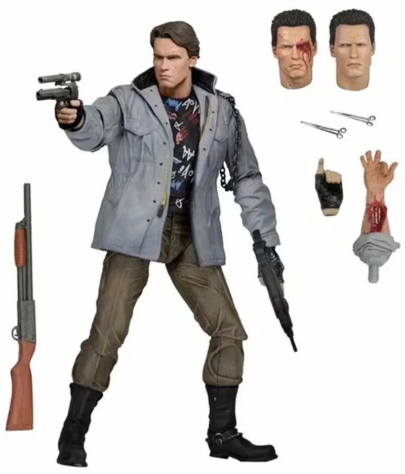 Terminator Figure NECA The Terminator Schwarzenegger Judgment Day T-800 Arnold Action Figure Model Doll Christmas Gift 18CM