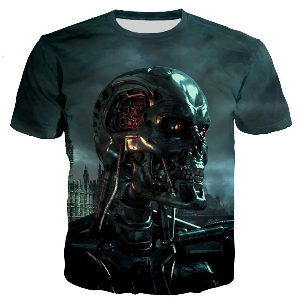 Terminator T-Shirts Movie 3D Printed Streetwear Men Women Casual Fashion Oversized Short Sleeve T Shirt Kids Tees Tops Clothing