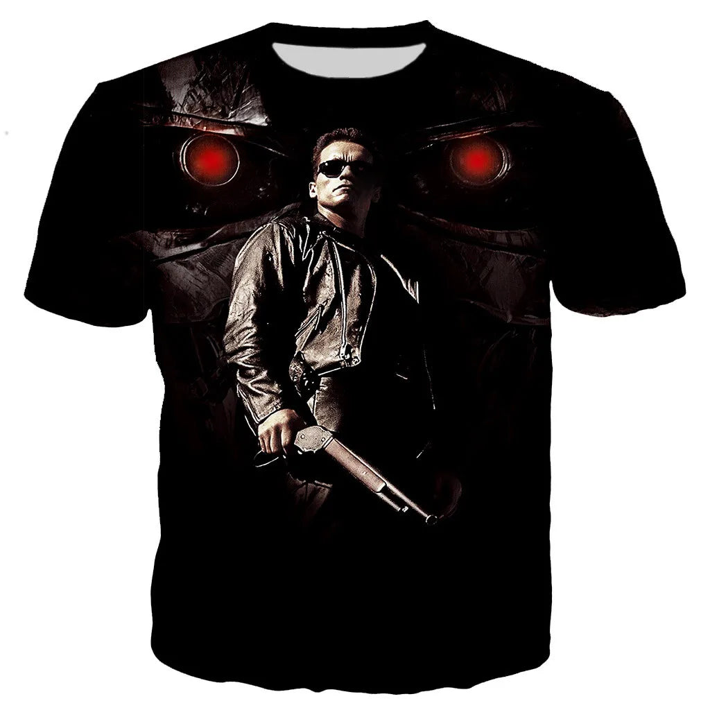 Terminator T-Shirts Movie 3D Printed Streetwear Men Women Casual Fashion Oversized Short Sleeve T Shirt Kids Tees Tops Clothing