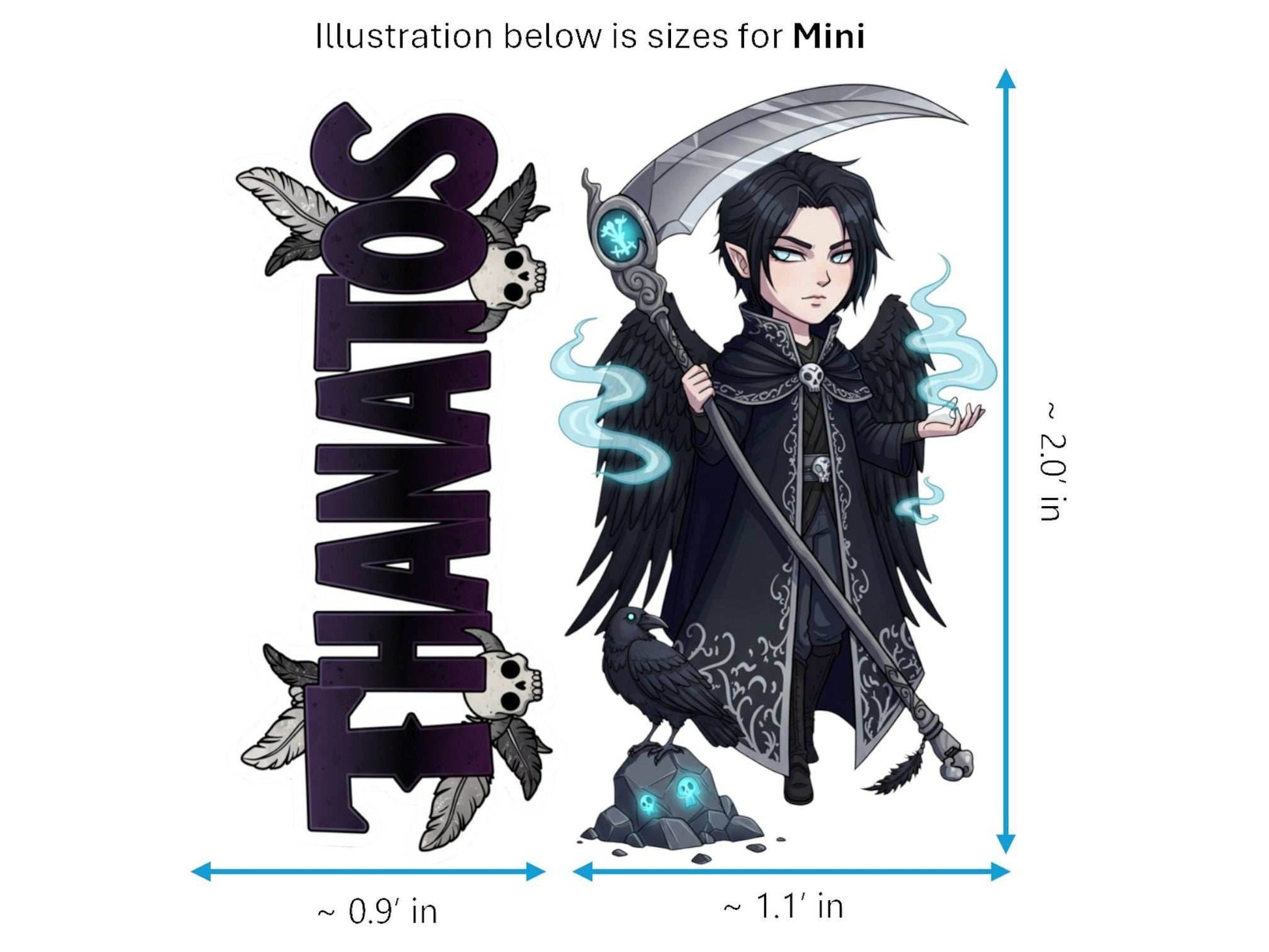 Thanatos Adekastos Mythkins™ Vinyl Sticker – Greek God of Death | Waterproof & UV-Proof - Sticker / Mini