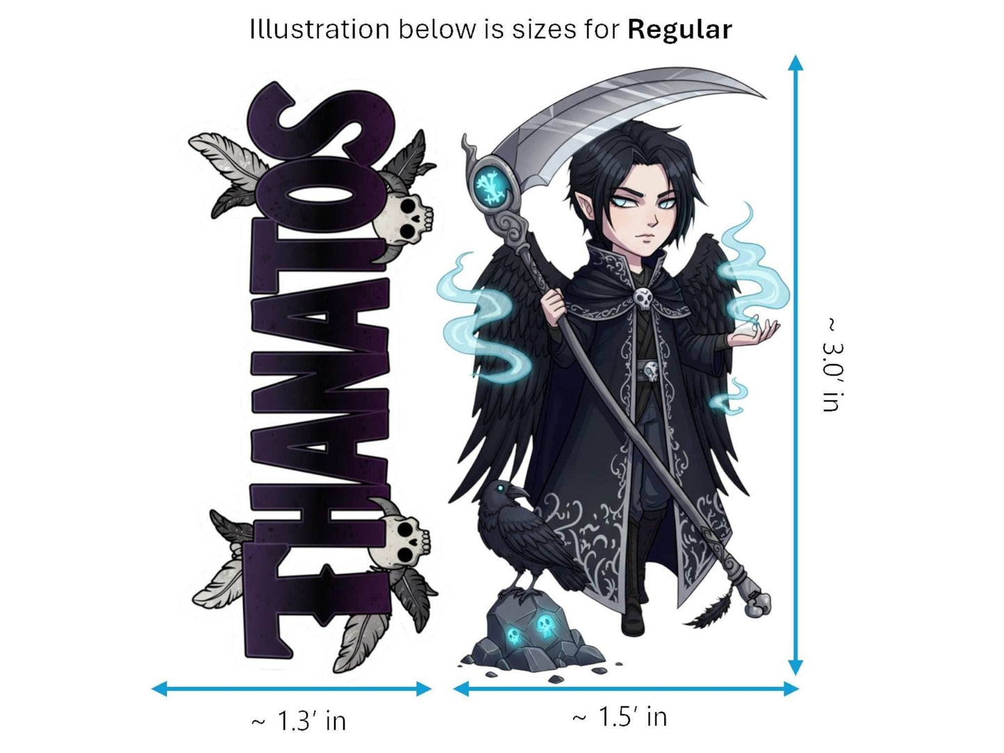 Thanatos Adekastos Mythkins™ Vinyl Sticker – Greek God of Death | Waterproof & UV-Proof - Sticker / Regular