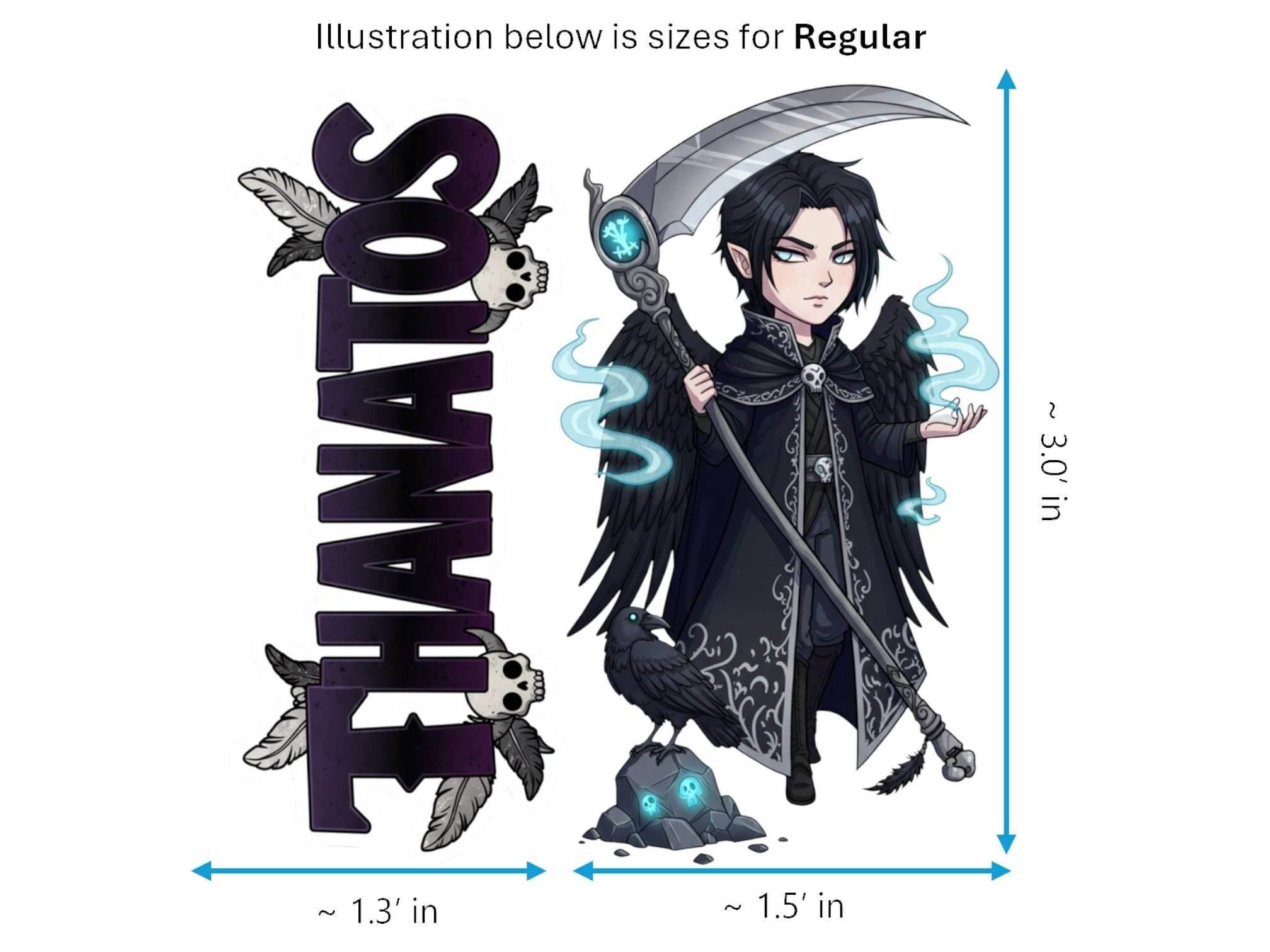 Thanatos Adekastos Mythkins™ Vinyl Sticker – Greek God of Death | Waterproof & UV-Proof - Sticker / Regular