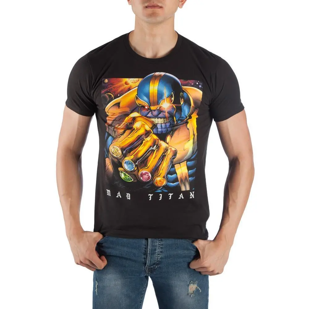 Thanos The Mad Titan Men's Black T-Shirt Tee Shirt