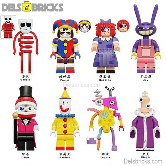 The Amazing Digital Circus set of 8 Lego Minifigures Custom Toys 2 - 