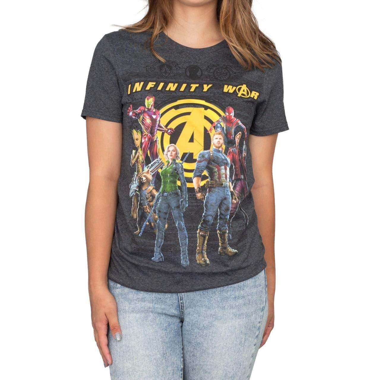 The Avengers Infinity War Group Shot Charcoal T-shirt - S