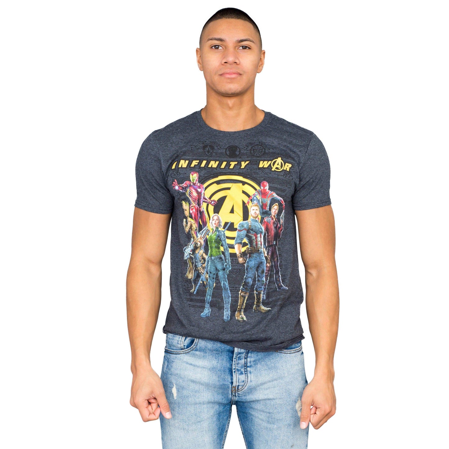 The Avengers Infinity War Group Shot Charcoal T-shirt - 3XL