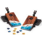 The Beach Epoxy Resin Double Chuck ART Mini Tabletop Cornhole Game