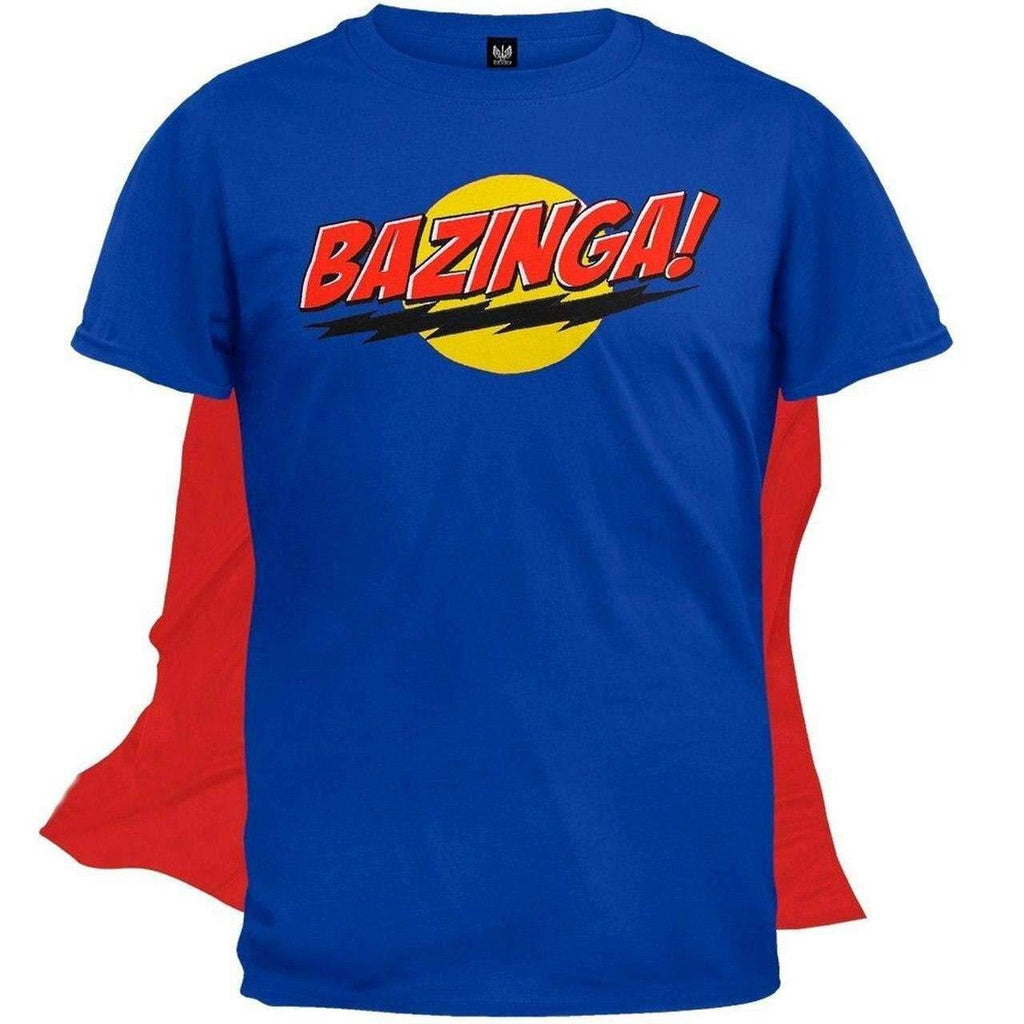 The Big Bang Theory Bazinga! T-shirt with Attachable Cape - L / Blue