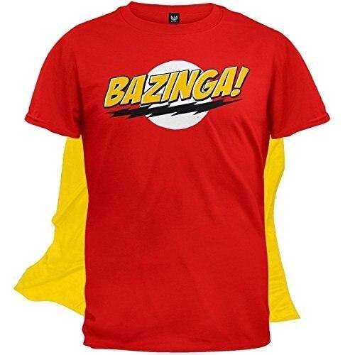 The Big Bang Theory Bazinga! T-shirt with Attachable Cape - L / Blue