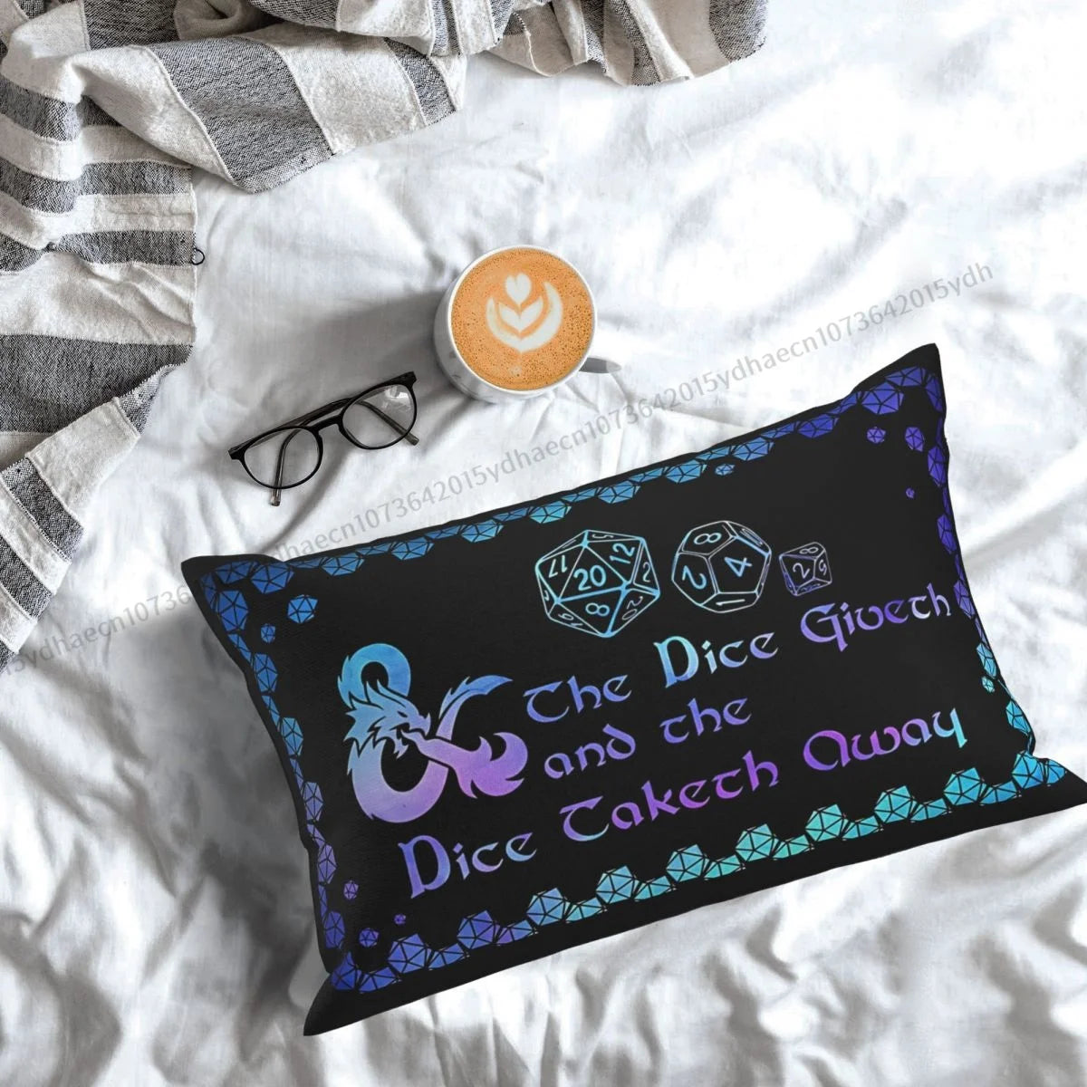 The Dice Giveth The Dice Taketh Away Pillow Case DND Game Cushion Covers Home Sofa Chair Decorative Backpack Covers