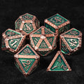 The Exquisite Mayan - themed Dice set with Copper - and - green Design