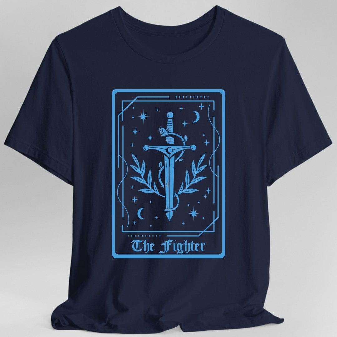 The Fighter Tarot Card T-Shirt - Navy / S